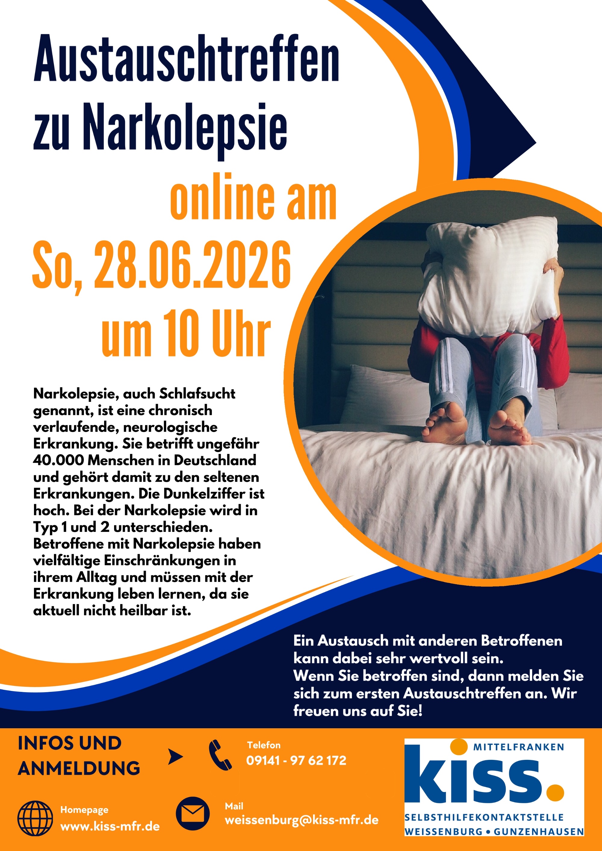 Online-Austauschtreffen zu Narkolepsie